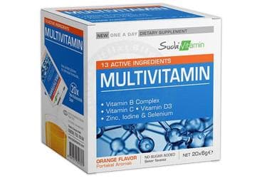 SUDA-C MULTIVITAMIN VITAMIN & MINERAL, VITAMIN C ICEREN PORTAKAL AROMALI SASE 20 saşe İlaç Görseli