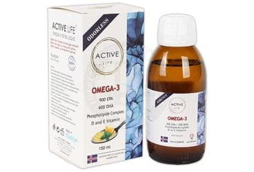 ACTIVE LIFE OMEGA-3 900 EPA, 600 DHA, FOSFOLIPID KOMPLEKS, VITAMIN D VE VITAMIN E ICEREN TAKVIYE EDICI GIDA 150 ml şişe İlaç Görseli