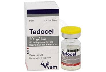 TADOCEL 20 MG/1 ML IV INFUZYONLUK  KONSANTRE COZELTI (1 FLAKON) İlaç Görseli