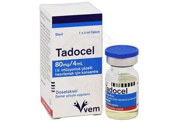 TADOCEL 80 MG/4 ML IV INFUZYONLUK KONSANTRE COZELTI (1 FLAKON) İlaç Görseli