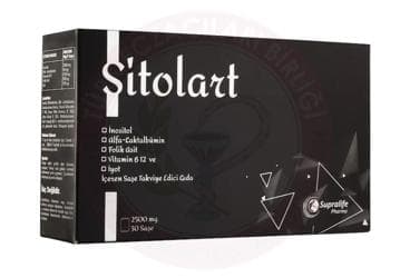 SITOLART INOSITOL, ALFA-LAKTALBUMIN, FOLIK ASIT, VITAMIN B12 VE IYOT ICEREN SASE TAKVIYE EDICI GIDA 2500 mg 30 saşe İlaç Görseli