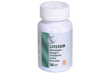 LUTEXHIM LUTEIN, LAKTIFERRIN, KUERSETIN VE OMEGA 3 ICEREN GIDA TAKVIYESI 30 kapsül İlaç Görseli