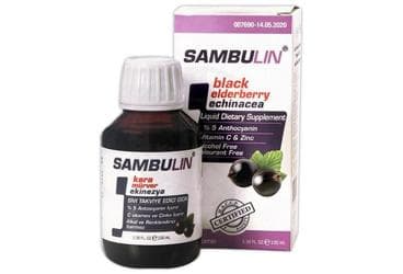 SAMBULIN KARA MURVER, EKINEZYA, VITAMIN C ICEREN TAKVIYE EDICI GIDA 100 ml şişe İlaç Görseli