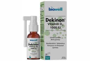 DEKINON VITAMIN D3 ICEREN SPREY TAKVIYE EDICI GIDA 1000 IU 20 ml şişe İlaç Görseli