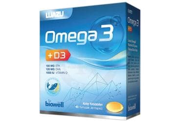 LUAZU OMEGA 3 VE VITAMIN D ICEREN TAKVIYE EDICI GIDA 60 kapsül İlaç Görseli