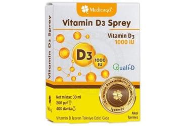 MEDICAGO VITAMIN D3 ICEREN TAKVIYE EDICI GIDA 1000 IU 30 ml şişe İlaç Görseli
