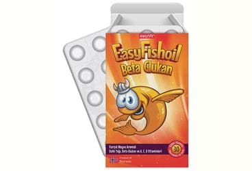 EASYFISHOIL BETA GLUKAN KARISIK MEYVE AROMALI BALIK YAGI, BETA GLUKAN VE A,C,D VITAMINLERI ICEREN TAKVIYE EDICI GIDA 30 tablet İlaç Görseli