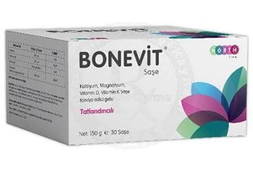 BONEVIT SASE KALSIYUM, MAGNEZYUM, VITAMIN D, VITAMIN K ICEREN TAKVIYE EDICI GIDA 20 saşe İlaç Görseli