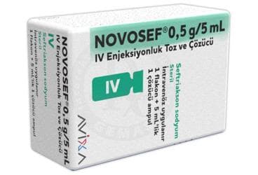 NOVOSEF 0,5 G/5 ML IV ENJEKSIYONLUK TOZ VE COZUCU (1 FLAKON) İlaç Görseli