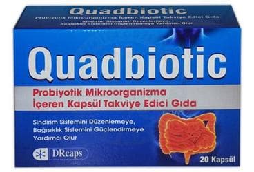 QUADBIOTIC PROBIYOTIK MIKROORGANIZMA ICEREN KAPSUL 20 kapsül İlaç Görseli