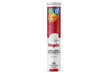 KUPIX VITAMIN C, VITAMIN D, CINKO ICEREN EFERVESAN TABLET 20 tablet İlaç Görseli