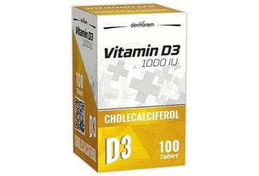 DERMONEM D VITAMINI ICEREN TAKVIYE EDICI GIDA TABLET 1000 IU 100 tablet İlaç Görseli