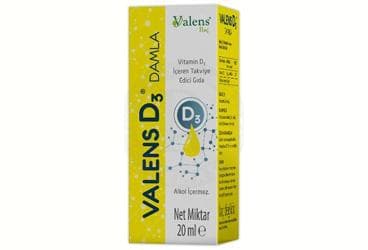 VALENS D3 DAMLA VITAMIN D3 ICEREN TAKVIYE EDICI GIDA 20 ml şişe İlaç Görseli