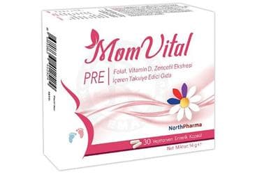 MOMVITAL PRE TAKVIYE EDICI GIDA 30 kapsül İlaç Görseli