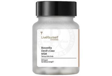 LIVE YOURSELF BOSWEILLA, DEVIL'S CLAW, MSM ICEREN KAPSUL TAKVIYE EDICI GIDA 60 kapsül İlaç Görseli