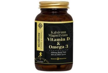 MICROBIOME KALSIYUM MAGNEZYUM VITAMIN D OMEGA 3 ICEREN TAKVIYE EDICI GIDA 50 kapsül İlaç Görseli