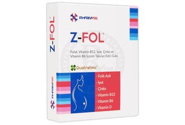 Z-FOL FOLAT, VITAMIN B12, IYOT, CINKO VE VITAMIN B6 ICEREN TAKVIYE EDICI GIDA 60 tablet İlaç Görseli