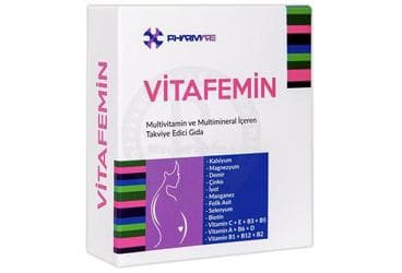 VITAFEMIN MULTIVITAMIN VE MULTIMINERAL ICEREN TAKVIYE EDICI GIDA 30 tablet İlaç Görseli