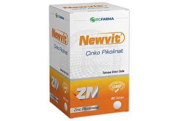 NEWVIT ZINC PICOLINATE (CINKO PIKOLINAT) ICEREN TAKVIYE EDICI GIDA 60 tablet İlaç Görseli