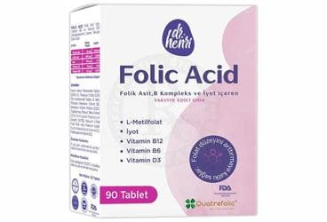 DR HENRI FOLIC ACID TAKVIYE EDICI GIDA TABLET 90 tablet İlaç Görseli