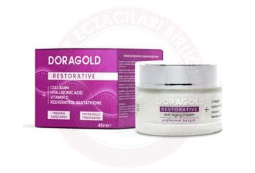 DORAGOLD RESTORATIVE COLLAGEN, HYALURONIC ACID, VITAMIN C, RESVERATROL GLUTATHIONE YASLANMA KARSITI KREM 45 ml şişe İlaç Görseli