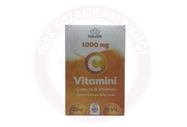 NATURLIFE C VITAMINI, CINKO VE D VITAMINI ICEREN TAKVIYE EDICI GIDA TABLET 120 tablet İlaç Görseli