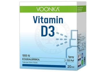 VOONKA VITAMIN D3 (KOLEKALSIFEROL) ICEREN TAKVIYE EDICI GIDA 1000 IU 20 ml şişe İlaç Görseli