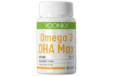 VOONKA OMEGA 3 DHA MAX TRIGLISERIT FORM OMEGA 3 ICEREN TAKVIYE EDICI GIDA 1275 mg 32 kapsül İlaç Görseli