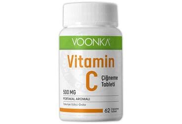 VOONKA VITAMIN C PORTAKAL AROMALI CIGNEME TABLETI 62 tablet İlaç Görseli