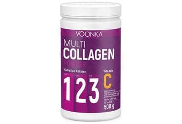 VOONKA MULTI COLLAGEN POWDER HIDROLIZE KOLLAJEN (TIP I, II, III) VE VITAMIN C ICEREN TAKVIYE EDICI GIDA 500 g toz İlaç Görseli