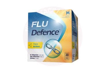 FLU DEFENCE C VITAMINI, D3 VITAMINI, CINKO ICEREN TAKVIYE EDICI GIDA 30 saşe İlaç Görseli