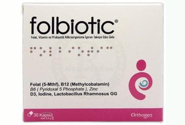 FOLBIOTIC FOLAT, VITAMIN VE PROBIYOTIK MIKROORGANIZMA ICEREN TAKVIYE EDICI GIDA 30 kapsül İlaç Görseli