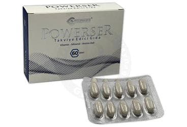 POWERSER VITAMIN, MINERAL VE AMINOASIT ICEREN TAKVIYE EDICI GIDA 60 tablet İlaç Görseli
