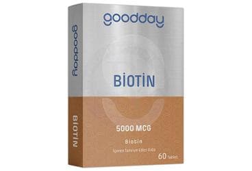 GOODDAY BIOTIN ICEREN TAKVIYE EDICI GIDA TABLET 5000 mcg 60 tablet İlaç Görseli