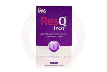 RESQ IYOT, MINERAL VE VITAMIN ICEREN TAKVIYE EDICI GIDA 150 mg 60 puf şişe İlaç Görseli