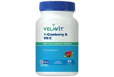 VELAVIT V-CRANBERRY & VIT C TAKVIYE EDICI GIDA 30 kapsül İlaç Görseli