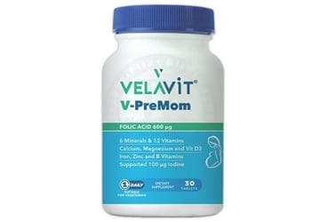 VELAVIT V-PREMOM TAKVIYE EDICI GIDA TABLET 30 tablet İlaç Görseli