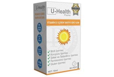 U HEALTH VITAMIN D3 ICEREN TAKVIYE EDICI GIDA 10 ml şişe İlaç Görseli
