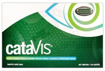 CATAVIS ZERDECAL EKSTRESI, KARABIBER EKSTRESI, KAFEIN, L-KARNOSIN VE MULTIVITAMIN ICEREN TAKVIYE EDICI GIDA 20 kapsül İlaç Görseli