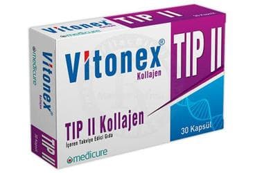 VITONEX TIP II KOLLAJEN ICEREN TAKVIYE EDICI GIDA 30 kapsül İlaç Görseli