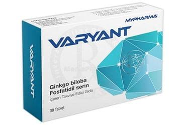VARYANT TABLET GINKGO BILOBA, FOSFATIDIL SERIN ICEREN TAKVIYE EDICI GIDA 30 tablet İlaç Görseli