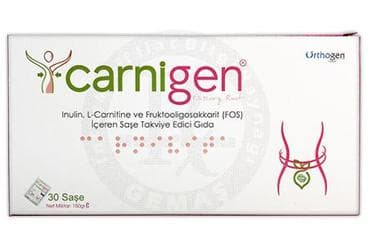 CARNIGEN INULIN, L-CARNITINE VE FRUKTOOLIGOSAKKARIT (FOS) ICEREN SASE TAKVIYE EDICI GIDA 30 saşe İlaç Görseli