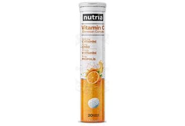 NUTRIA VITAMIN C EFERVESAN COMPLEX, C VITAMINI, CINKO, D3 VITAMINI, PROPOLIS ICEREN TAKVIYE EDICI GIDA 20 tablet İlaç Görseli