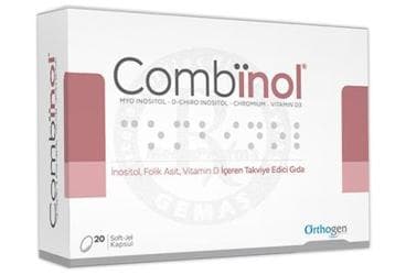 COMBINOL INOSITOL, FOLIK ASIT, VITAMIN D ICEREN TAKVIYE EDICI GIDA 20 kapsül İlaç Görseli