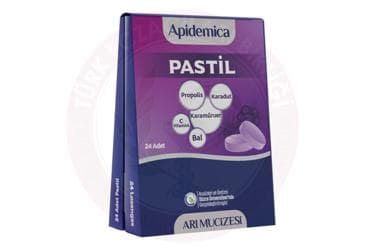 APIDEMICA KARADUT, KARAMURVER, PROPOLIS, BAL, C VITAMINI ICEREN PASTIL 24 adet İlaç Görseli