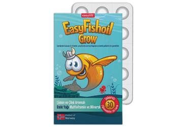 EASYFISHOIL GROW LIMON VE CILEK AROMALI BALIK YAGI, MULTIVITAMIN VE MINERAL ICEREN CIGNENEBILIR JEL 30 jel İlaç Görseli