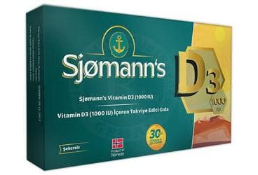 SJOMANN'S VITAMIN D3 ICEREN TAKVIYE EDICI GIDA CIGNENEBILIR TABLET 30 tablet İlaç Görseli