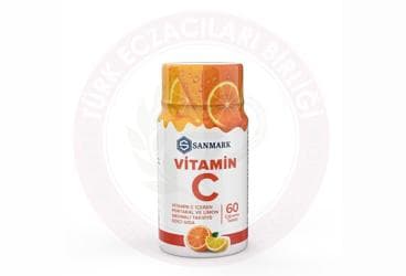 SANMARK VITAMIN C ICEREN PORTAKAL VE LIMON AROMALI TAKVIYE EDICI GIDA TABLET 60 tablet İlaç Görseli