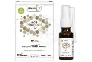 NOUPLUS ALPHA PROPOLIS, NAR KABUGU EKTRESI, ZERDECAL ICEREN TAKVIYE EDICI GIDA 20 ml şişe İlaç Görseli