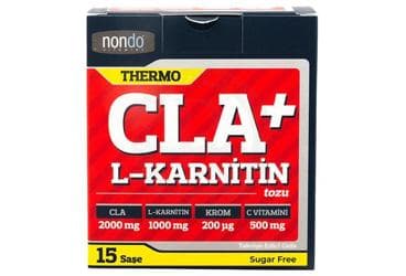 NONDO THERMO CLA+ L-KARNITIN TOZU CLA, L-KARNITIN, KROM, C VITAMINI ICEREN TAKVIYE EDICI GIDA 15x4g saşe İlaç Görseli